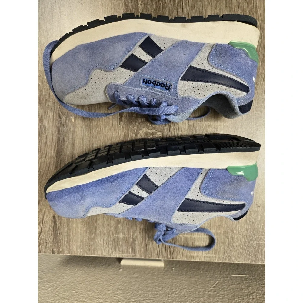 Reebok Harman Work Sneakers Composite Toe RB091 SD10 SR Blue Suede Sz 6.5 – READ